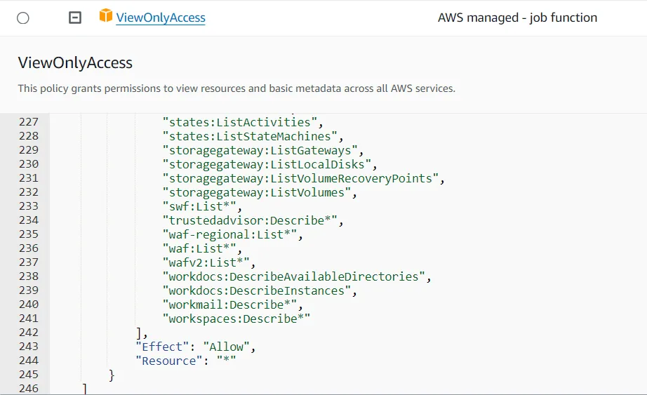 ViewOnlyAccess AWS