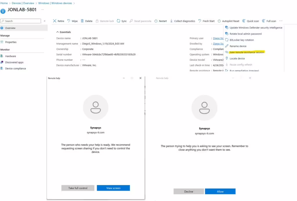 Remote Help Full dans Intune Suite
