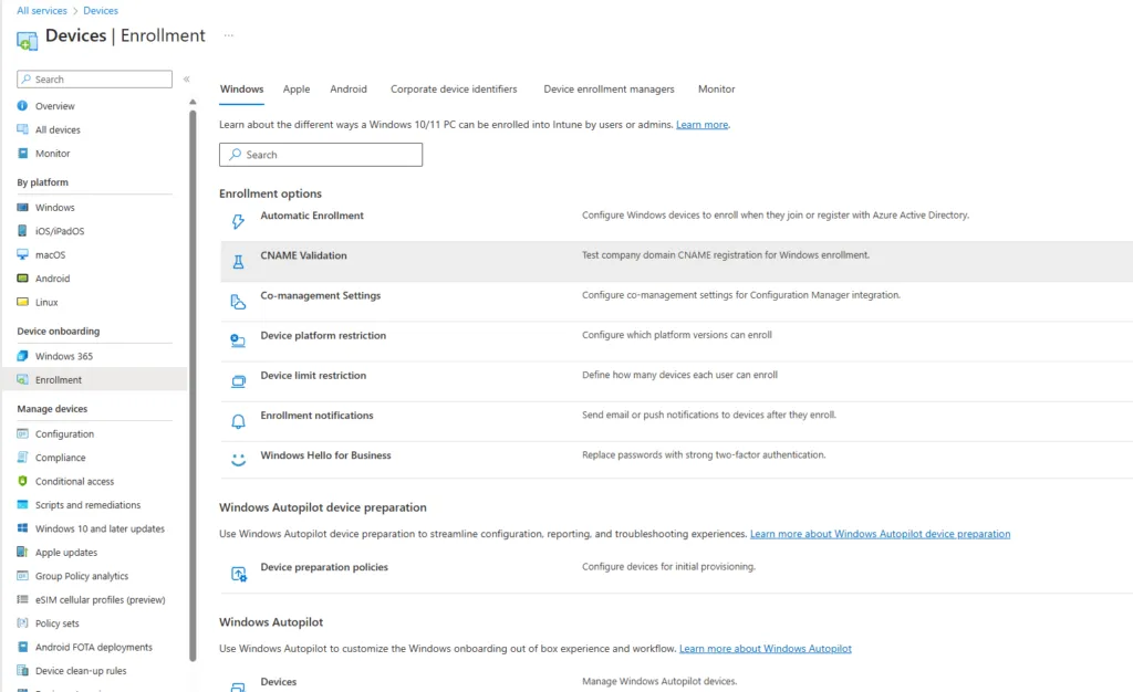 Microsoft Windows Autopilot Device Enrollment 3