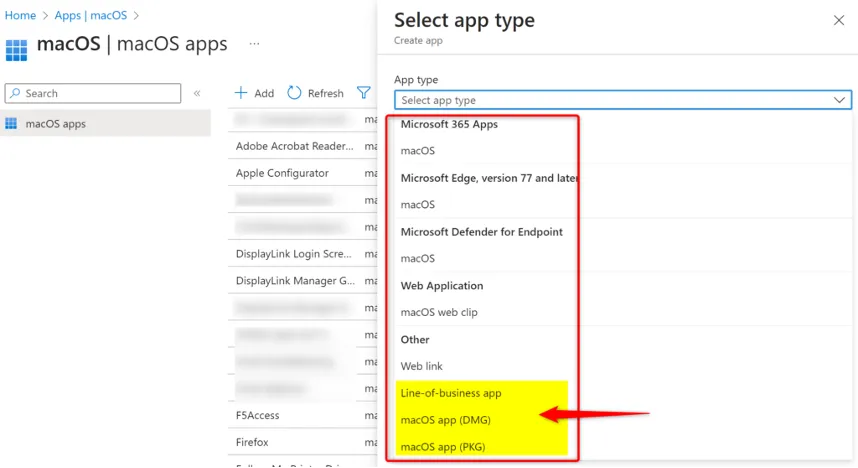 Déployer des applications mac avec intune