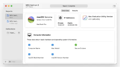 Mac Evaluation Utility dans Intune