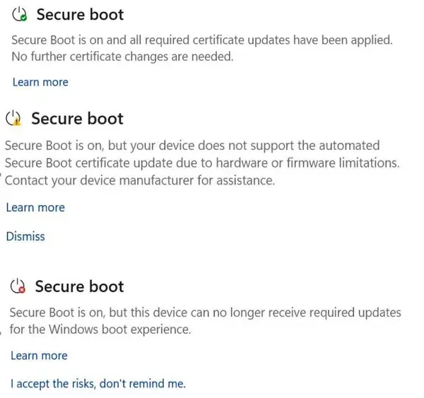 Certificat Secure Boot