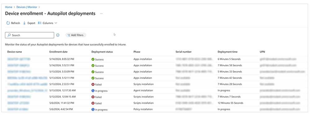 Microsoft Windows Autopilot Autopilot Deployments