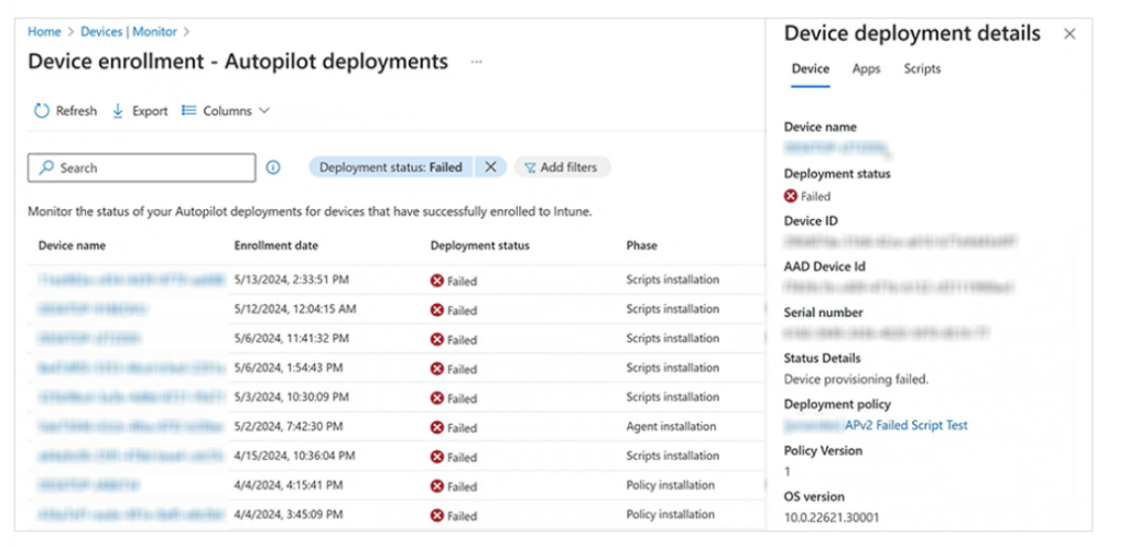 Microsoft Windows Autopilot Device Deployment Details