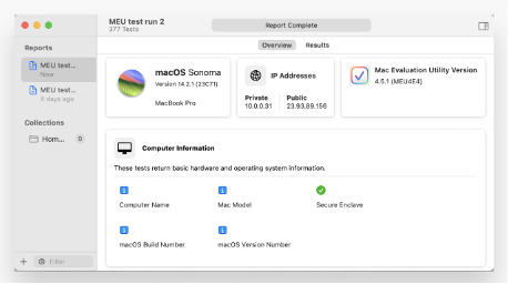 Mac Evaluation Utility dans Intune