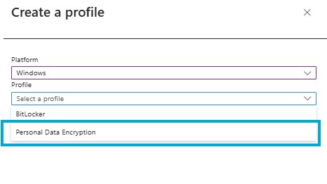 Create Profile Personal Data Encryption Windows 11